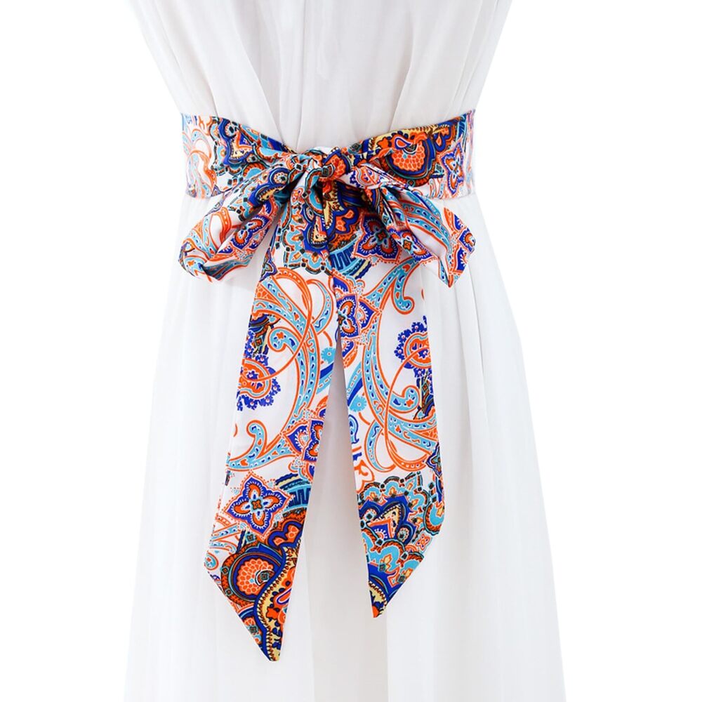 4327 Women Skinny Scarf Belt,ribbon Long Satin Belt Sash Necktie